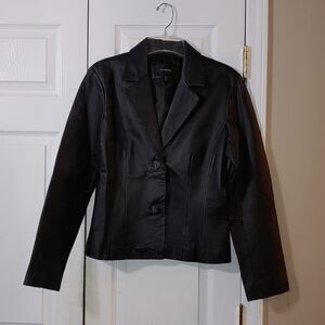 Colebrook fitted  black 100%  leather coat